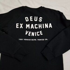 Deus Ex Machina Sweatshirt Mens Medium Black Crewneck Venice Address Sweater